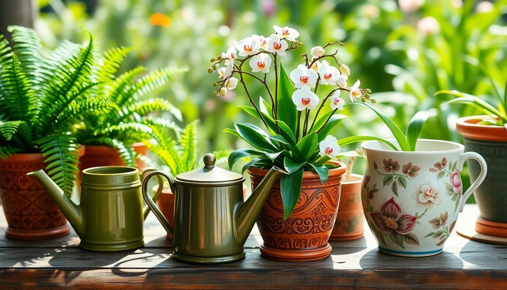 garden greenery and containers